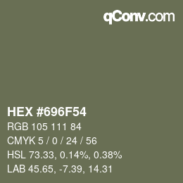 颜色代码: HEX #696F54 | qconv.com