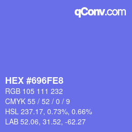 颜色代码: HEX #696FE8 | qconv.com