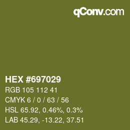 颜色代码: HEX #697029 | qconv.com