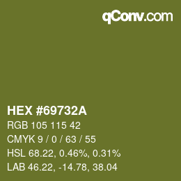 カラーコード: HEX #69732A | qconv.com