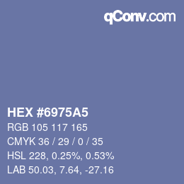 Código de color: HEX #6975A5 | qconv.com