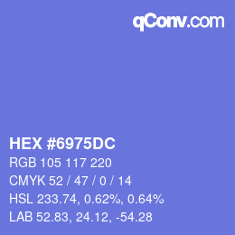 カラーコード: HEX #6975DC | qconv.com