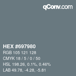 Código de color: HEX #697980 | qconv.com