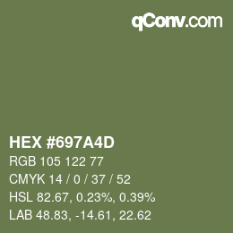 颜色代码: HEX #697A4D | qconv.com
