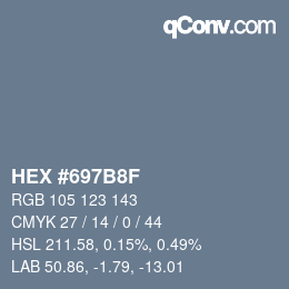 Color code: HEX #697B8F | qconv.com