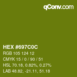 Color code: HEX #697C0C | qconv.com