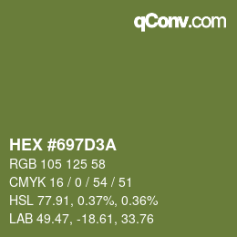 颜色代码: HEX #697D3A | qconv.com