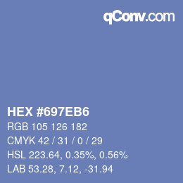カラーコード: HEX #697EB6 | qconv.com