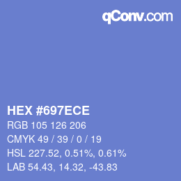 Color code: HEX #697ECE | qconv.com