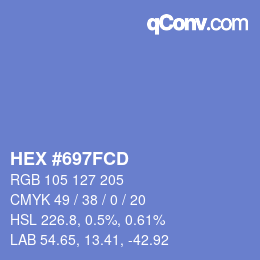 カラーコード: HEX #697FCD | qconv.com