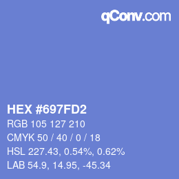 カラーコード: HEX #697FD2 | qconv.com