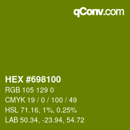 颜色代码: HEX #698100 | qconv.com