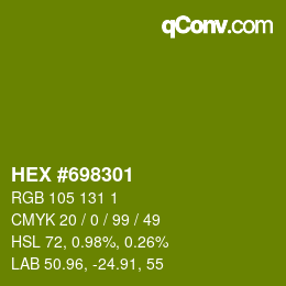 Color code: HEX #698301 | qconv.com