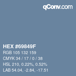 Código de color: HEX #69849F | qconv.com