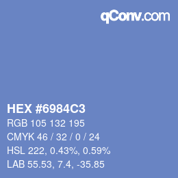 カラーコード: HEX #6984C3 | qconv.com