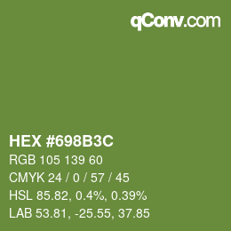 Color code: HEX #698B3C | qconv.com