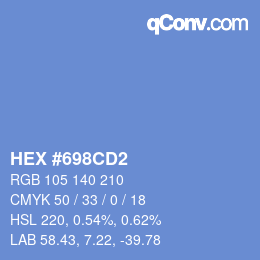 カラーコード: HEX #698CD2 | qconv.com