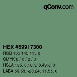 Código de color: HEX #69917300 | qconv.com