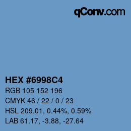 Color code: HEX #6998C4 | qconv.com