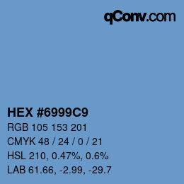 Farbcode: HEX #6999C9 | qconv.com