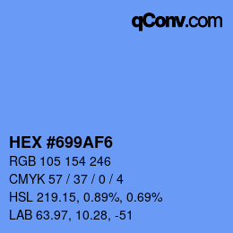 Color code: HEX #699AF6 | qconv.com