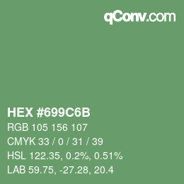 Código de color: HEX #699C6B | qconv.com