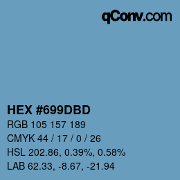 Color code: HEX #699DBD | qconv.com