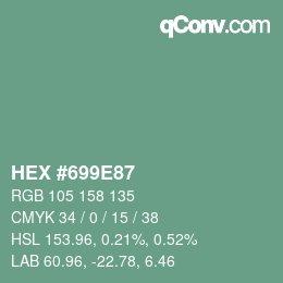 Color code: HEX #699E87 | qconv.com