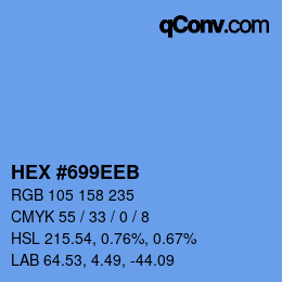 カラーコード: HEX #699EEB | qconv.com