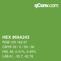 颜色代码: HEX #69A243 | qconv.com