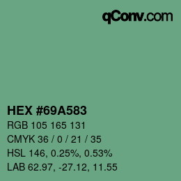 Color code: HEX #69A583 | qconv.com