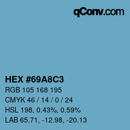 Color code: HEX #69A8C3 | qconv.com
