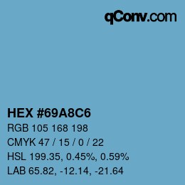 Color code: HEX #69A8C6 | qconv.com