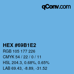 カラーコード: HEX #69B1E2 | qconv.com