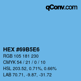 Color code: HEX #69B5E6 | qconv.com