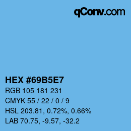 Color code: HEX #69B5E7 | qconv.com