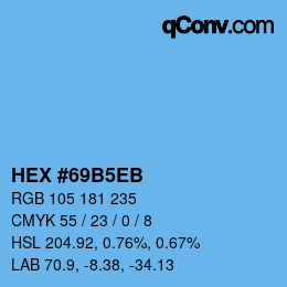 Color code: HEX #69B5EB | qconv.com