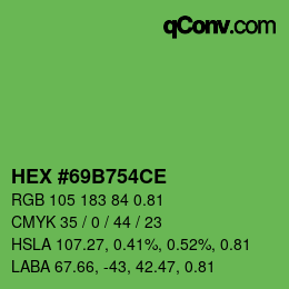 Código de color: HEX #69B754CE | qconv.com