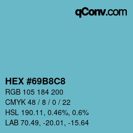 Color code: HEX #69B8C8 | qconv.com