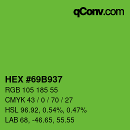 Color code: HEX #69B937 | qconv.com