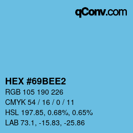 Color code: HEX #69BEE2 | qconv.com
