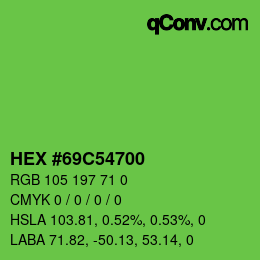 Color code: HEX #69C54700 | qconv.com