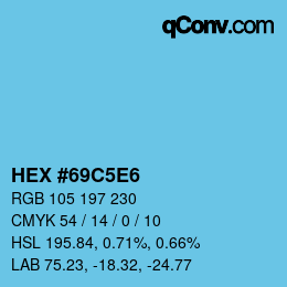 Color code: HEX #69C5E6 | qconv.com