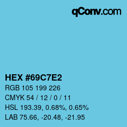 Color code: HEX #69C7E2 | qconv.com