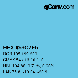 Código de color: HEX #69C7E6 | qconv.com