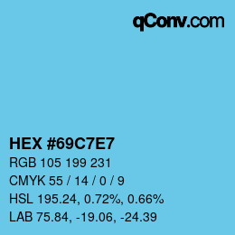 Color code: HEX #69C7E7 | qconv.com