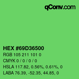 Color code: HEX #69D36500 | qconv.com
