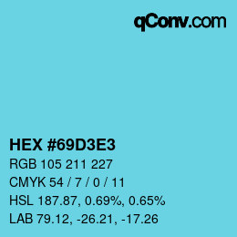 Color code: HEX #69D3E3 | qconv.com