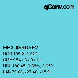 Color code: HEX #69D5E2 | qconv.com