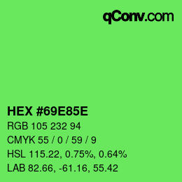 Código de color: HEX #69E85E | qconv.com
